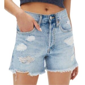 New Refuge 90’s A-line Blue Distressed Jean Shorts with Raw Hem
